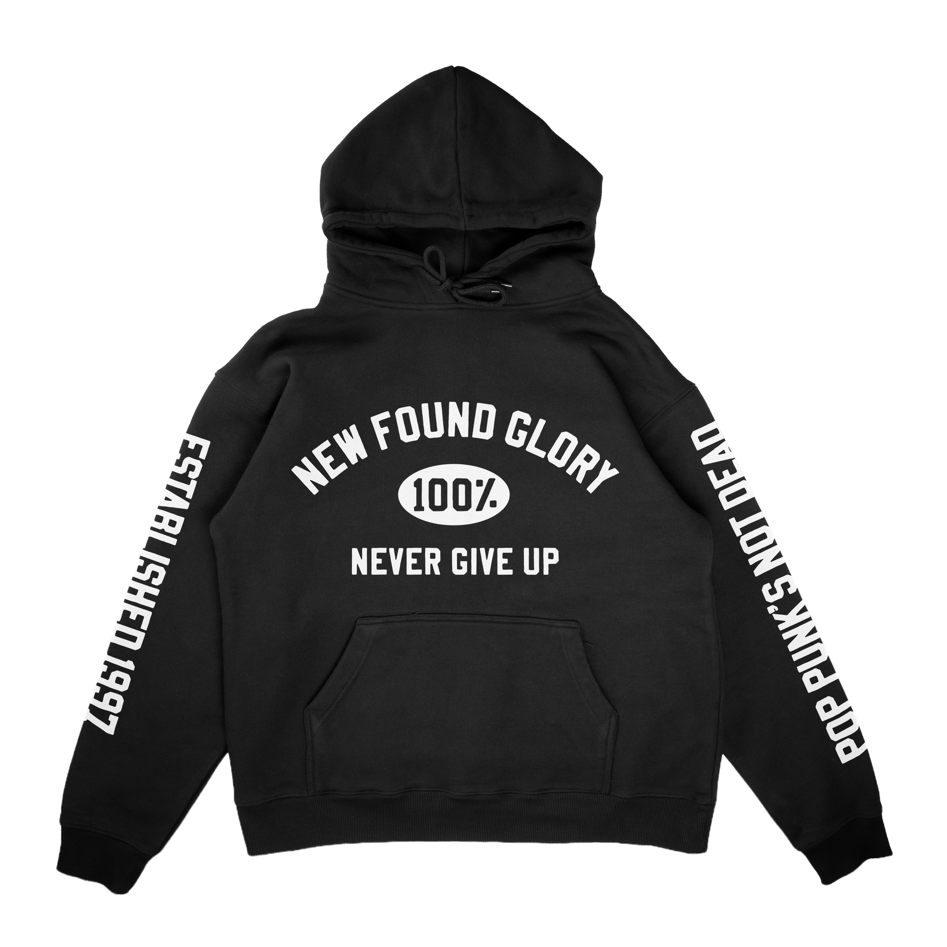 New Found Glory Never Give Up Varsity Pullover Hoodie (Black)